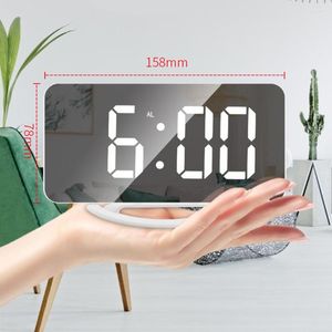 Bordklockor LED-spegelklocka Makeup Digital Alarm Creative Multi-Function Automatic Posensitive Electronic Desk
