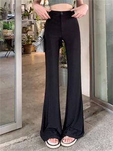 Women's Pants PLAMTEE S-M Black Flare Women Autumn Chic High Waist Slim All Match Work Wear OL Office Lady Streetwear Fashion