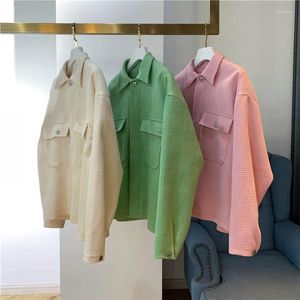 Women's Jackets 2023 Women Jacket Autumn And Winter Lapel Texture Simple Three-color Versatile