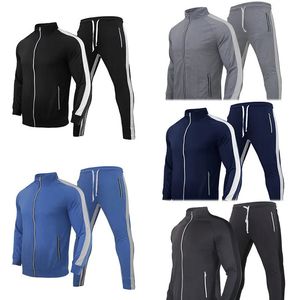 Herrspårar för män Sportkläder Herrens kostym Fotbollsträning Wear Match Color Stand Collar Hoodie Men's Suit Autumn 230928