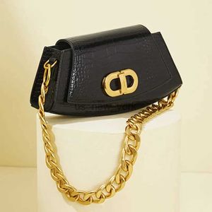 Totes Luxury Gold Chain Handbag Stone Pattern Leather Women Handbag Designer Chain Shoulder Bag Underarm Small Bag 240407