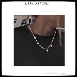 Colares Pingente EDY 2021 Hip Hop Punk Asap Rocky Mesmo Estilo Tendência Shell Beads Colar de Pérolas para Mulheres Homens Meninas Festa Rap Jewel257O