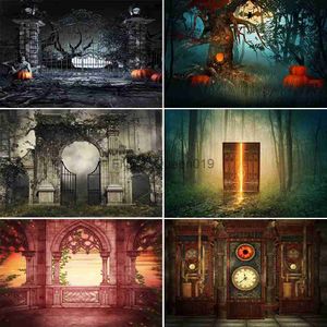 Bakgrundsmaterial Bonvvie Photography Backdrop Magic House Candlestick Castle Pumpkin Vintage Portrait Halloween Bakgrund för foto Studio YQ231003