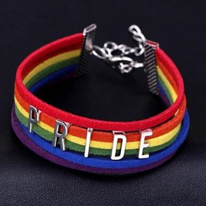 Vendita braccialetto orgoglio fatto a mano con ciondolo a forma di cuore, braccialetto arcobaleno, braccialetto gay pride, braccialetto lesbico216z