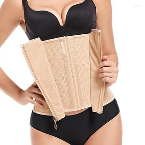 Corsé moldeador para mujer, chaleco con hebilla de costilla de acero, cintura moldeadora con cremallera/entrenador de cintura/reductor y fajas para mujer, cinturón adelgazante