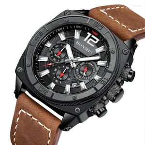 Wristwatches Men's Sports Watch Trend Outdoor Multi-functional Casual Waterproof Wristwatch Vintage Calendar Luminous Leather Clock For Men