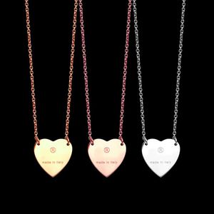 Asla solma paslanmaz çelik basit kalp kolye kolyeleri 3 renk altın kaplama klasik stil logo baskılı kadın tasarımcı mücevher258y