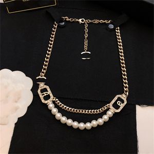 Pearl Chokers Designer C Pendant Necklaces Letter Gold Necklace Women Double jewelry CCity Woman Gift 568776