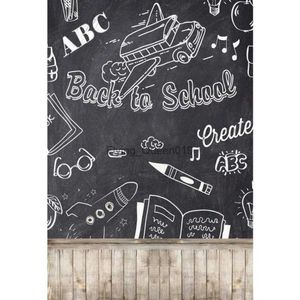 Bakgrundsmaterial DIY 3x5ft Vinyl Back to School Chalk tavlan Fotografi Bakgrund Foto Backdrop Prop YQ231003