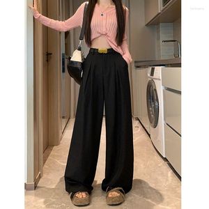 Kvinnors byxor Deeptown Black Baggy Classic Formal Suit Women Autumn Vintage Korean Fashion Palazzo byxor Kontor Damer överdimensionerade