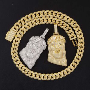 Marka moda kadın lüks vvs moissanite elmas cazibe fit üce zincir takılar özel hip hop bling buzlu kolye