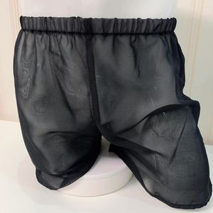 Marynaty seksowne mężczyzn Sissy Boxers See-through jedwabistą bieliznę ultra-cienką długie krótkie krótkie krótkie krótkie spodnie