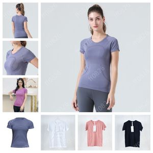 2023 Hot selling women's T-shirt yoga sports short sleeve fitness running High elasticity quick drying top round neck Sex appeal T-shirt