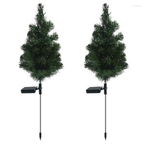 Solar Christmas Decorations 2PCS Stake światła świąteczne na zewnątrz IP65 Wodoodporna ścieżka LED LED dla dla