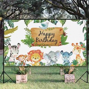 Background Material Jungle Animals Backdrop Jungle Party Decoation Wild One Safari Birthday Party Decor Baby Shower Boy Gril 1st Birthday Background YQ231003