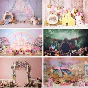 Background Material Baby 1st Birthday Party Backdrops For Girl Cake Smash Photography Photographic Princess Backgrounds For Photos Studio Props YQ231003