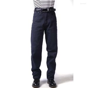 Jeans masculinos moda homens hip baggy algodão denim calças skate harem solto calças retas azul plus size 30-46