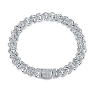 Varumärkesmodekvinna armband kubanska länkkedjor Moissanite grossist Pure 925 Sterling Silver smycken Iced Out Miami Chain