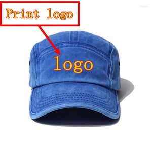 Cappellini con stampa Logo pubblicitario Cappello per papà a cinque fette Tinta unita Protezione solare estiva Berretto da baseball Snapback personalizzato regolabile Hip Hop