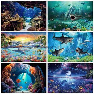 Background Material Summer Tropical Ocean Underworld Coral Fish Scenic Photography Backdrop Aquarium Photography Background Photo Studio Potocall YQ231003