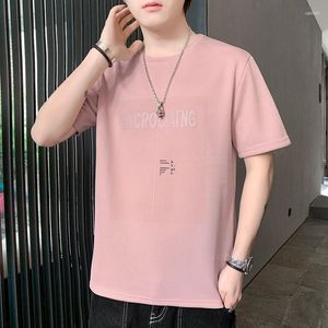 Herren T-Shirts Mode Oansatz Brief Kurzarm Casual T-Shirt Kleidung 2023 Sommer Übergroße Koreanische Pullover Allgleiches T-Shirt