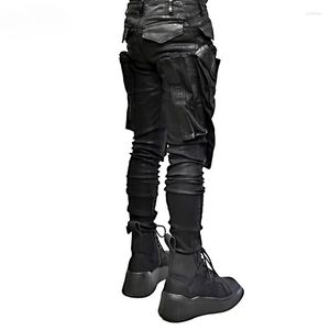 Męskie spodnie pustowisku ciemne Yamamoto Style Kobieta TechWear Avant-canant wieloekuszna Slim Fit Slim Black Casual Casual Comm podrzędna