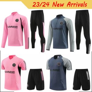 2023/24 Inter Miamis Mens Football Training Suit 2024 Vuxen Soccer Track Suvetement Foot Chandal Futbol Red Black Short Kit Pink