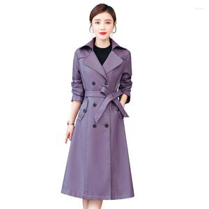 Kvinnors skinnjacka Långtrock Slim Turf Windbreaker Korean Fashion Spring Autumn Jackets Kvinna Ytterkläder 2023