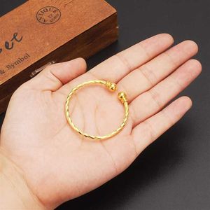 small lovely gold Dubai Africa Bangle Arab Jewelry Charm girls India anklet Bracelet Jewelry For Kids baby birthday Gift256n