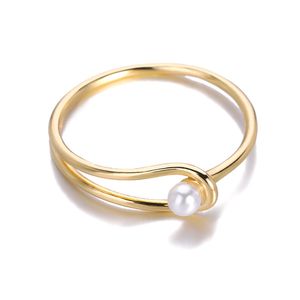 Elegante Temperament Perle Ringe Für Frauen Einfache Romantische Hochzeit Ring Mode Weibliche Schmuck Finger Zubehör Geschenke Für Frau