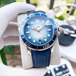 Relógios de pulso de alta qualidade relógio mecânico automático masculino esportes moda gradiente ondulado dial anel cerâmico 40mm com estilo luminoso omg