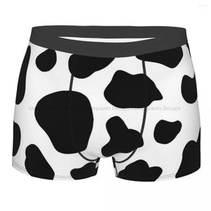 Cuecas grandes vaca esconder impressão em preto e branco pele animal homme calcinha masculina roupa interior ventilar shorts boxer briefs