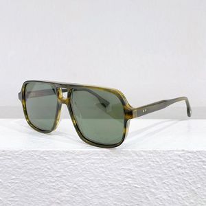 Sunglasses Original Square Pilot Men Shades High Street Double Bridge Sun Glasses DTX718 Striped Brown Acetate Solar