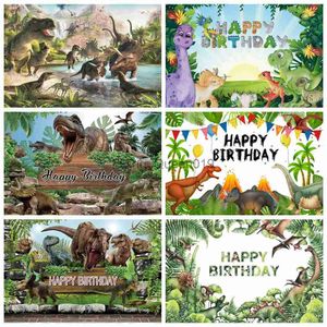 Background Material Dinosaur Theme Baby Birthday Photography Backdrops Jungle Tropical Safari Wild Kid Photographic Background Photo Studio Props YQ231003