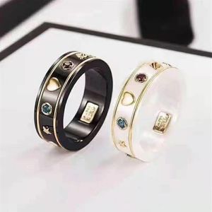 Designers ring för män Kvinnor Ceramics Rings Fashion Unisex Jewelry Gifts Högkvalitativ sex färg med låda storlek 6-11217T