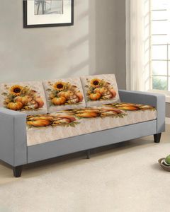 Cadeira cobre outono abóbora esquilo girassol assento capa de almofada sofá protetor estiramento lavável removível elástico slipcovers