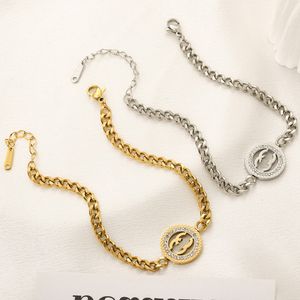 925 Silver Plated Chain Bracelet Designer Logo Bracelet 18K Gold Plated Stainless Steel Non Faded Jewelry Design for Women Love Designer Wedding Bracelet Wholesale