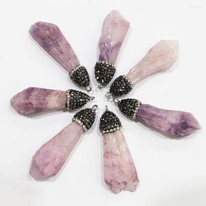 Collane con ciondolo Pietra semipreziosa naturale Pietra irregolare Collana di diamanti Reiki Fascino Gioielli di moda fai da te Creazione di accessori All'ingrosso 8 pezzi