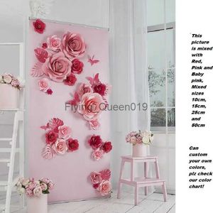 背景素材紙の花Diy Rose Handcrafts Paper Flower Wall Decor Nursery Home Crafts Home Decoration Party Backdrop Birthday YQ231003