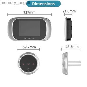 Campainhas com câmera de visão noturna intercomunicador de 2,8 polegadas eletrônico inteligente olho de gato campainha visual doméstica anti-roubo monitoramento inteligente YQ2301003