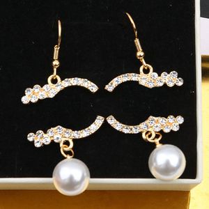 Charm Pearl Love Earrings 18K Gold Stud Earring Loop Drop Luxury Jewelry Designer Gifts Crystal Earrings Brand Wedding Party Jewellery Wholesale