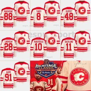 Calgary Jonathan Huberdeau 2023 Miras Klasik Forma Nazem Kadri Milan Lucic Andrew Mangiapane Jacob Markstrom Mikael Backlund Jaden Lipinski Flame Jersey