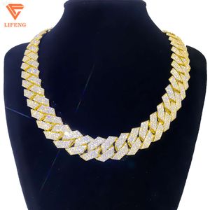 Marca de moda feminina lifeng joias personalizadas corrente de ouro real 10k moissanite hip hop luxo gelado vvs colar de diamante cubano