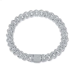 Varumärkesmodekvinna Högkvalitativ VVS Moissanite Diamond Cuban Link Chain Armband Iced Out 925 Silver Men Hip Hop Tennis Halsband