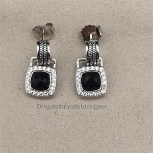 designers Stud Earrings Designer for Women Square orecchini earring jewelry Amethyst 925 Sterling Silver Womens Fashion Jewelry Princess jewellery wholesales