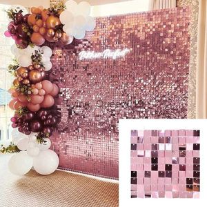 Background Material 1pcs 30x30cm Bright Square Rain Curtain Party Wedding Birthday Background Wall Decoration Baby Shower Christmas Party Backdrops YQ231003