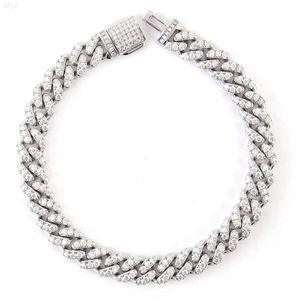 brand fashion woman 12mm Moissanite Cuban Link Bracelet White Gold S925 Silver Diamond Hip Hop Chain Necklace
