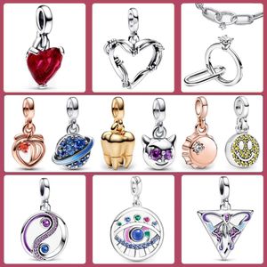 925 Silver Charms Koraliki Fit Pandora Charm Me Series Bransoletka Me Wire Heart Medalion