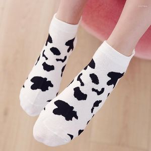 Women Socks Woman Cow Print Animal Cute Cartoon Black White Sports Cotton Casual Wholesale Summer Kawaii For Girls Gift Female