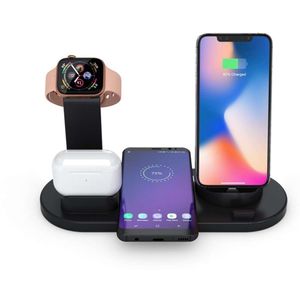 4 in 1 Wireless Charging Station for iWatch and AirPods Wireless Charger Stand Dock for iPhone 14/14 Plus/13/12/11